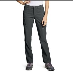 Eddie Bauer First Ascent Pants Womens 18 Tall Gray Zip Pockets Cargo